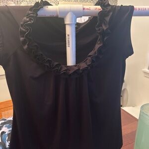 Chic Black Ruffled Women's Blouse